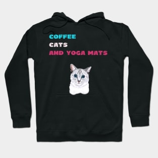 Coffee cats and yoga mats funny yoga and cat drawing Hoodie